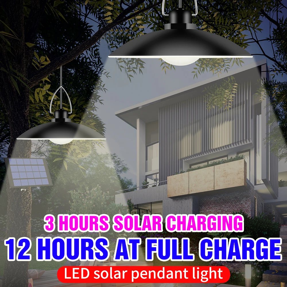 

LED Solar Garden Lights Outdoor Spotlights Waterproof Solar Panel Charging LED Lamp For Patio Balcony Decoration Pendant Light