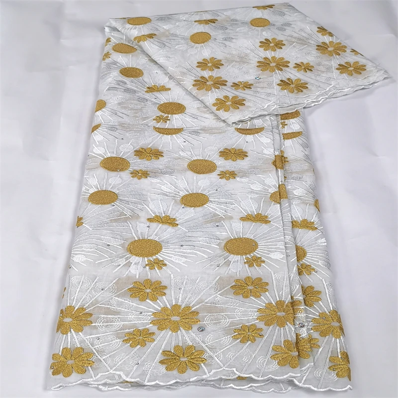 

5 ярдов, сухая кружевная ткань, новейшая Тяжелая вышивка бисером, африканская швейцарская вуаль из 100% хлопка, популярная в Дубае, для вечерни...