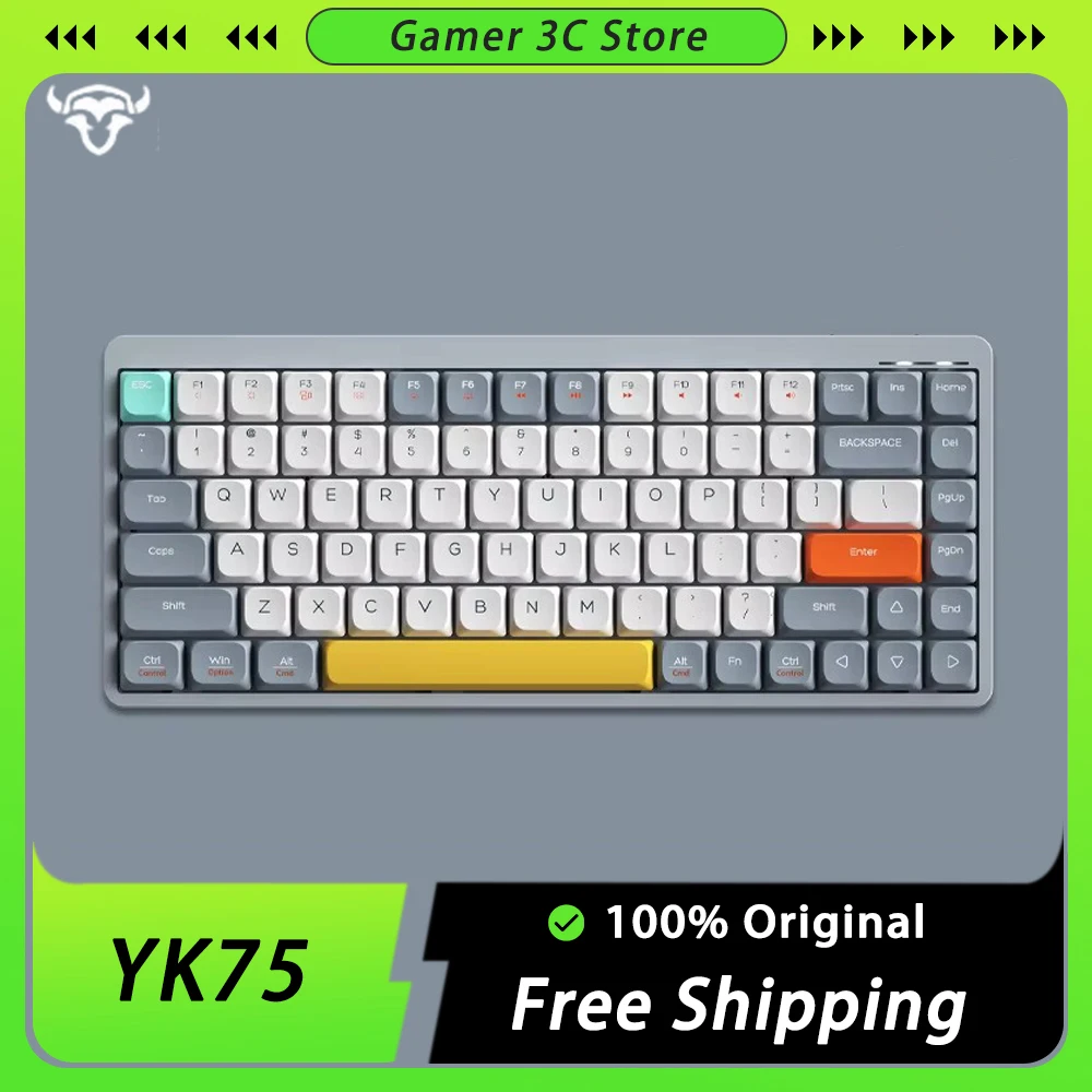 Iblancod Yk75 Механическая клавиатура Трехрежимная монохромная низкопрофильная