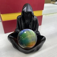 c21 crystal ball hermit resin statue crafts ornaments crystal ball holder sphere display stand pedestal living room home decor