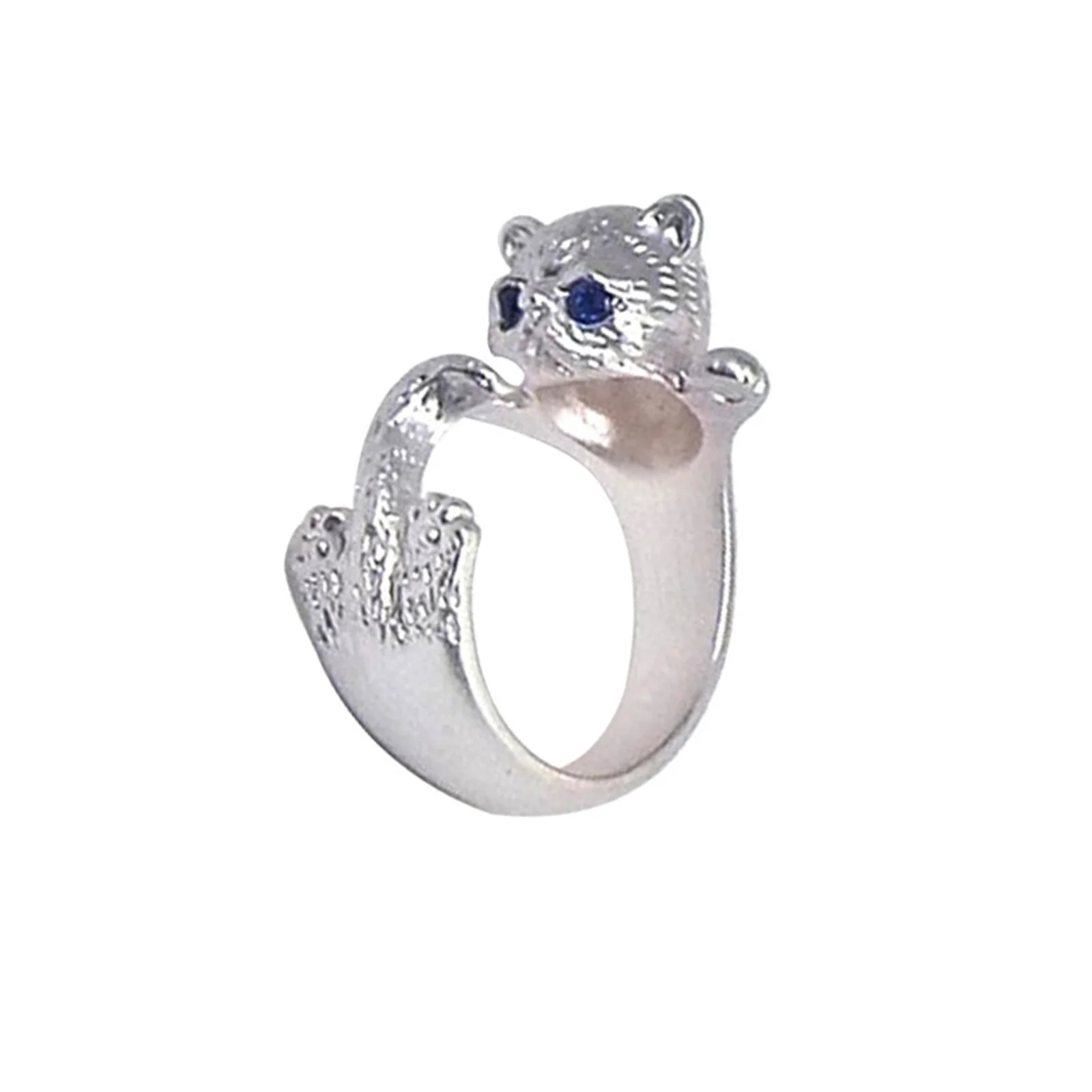 

Open Alloy Rings Silver-Colored Retro Cute Cat Ring Personality Charming Jewelry Gift For Women