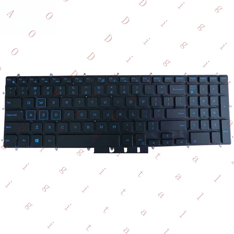Фото НОВАЯ КЛАВИАТУРА ДЛЯ DELL G3 3579 P75F 3779 G5 15 5587 G7 15 7588 с синей подсветкой, раскладка US №4