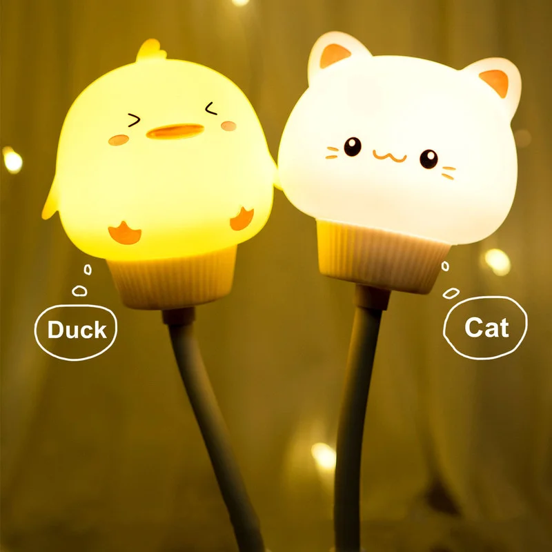 Светодиодный ночсветильник с USB милая мультяшная Ночная лампа медведем