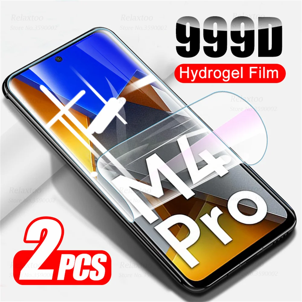 

Изогнутая Гидрогелевая пленка Poko Poxo Little M4Pro PocoM4 M 4 NFC, защита экрана телефона, не стекло, 2 шт.