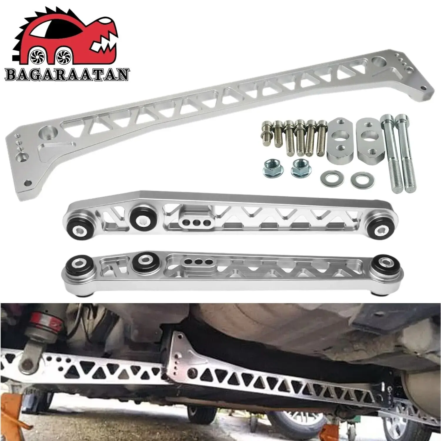 

Производительный поставщик F7 Заготовка задний нижний контрольный рычаг и подрамный фиксатор для 96-00 Honda Civic EK LCA