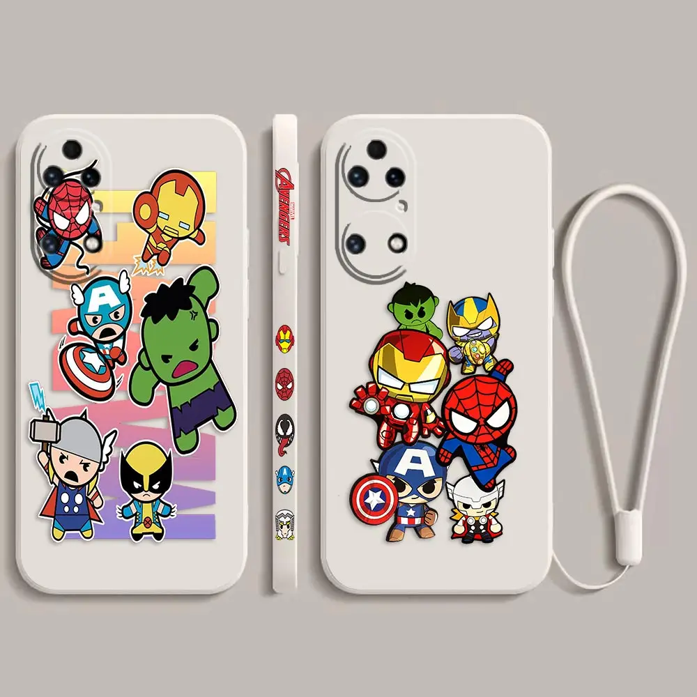 

Marvel Avengers Funny Cute Hero Cartoon Case For Huawei P50 P50E P40 P30 P20 P10 Mate 40 40E 30 20 20X 10 Pro Plus Lite 5G Cover