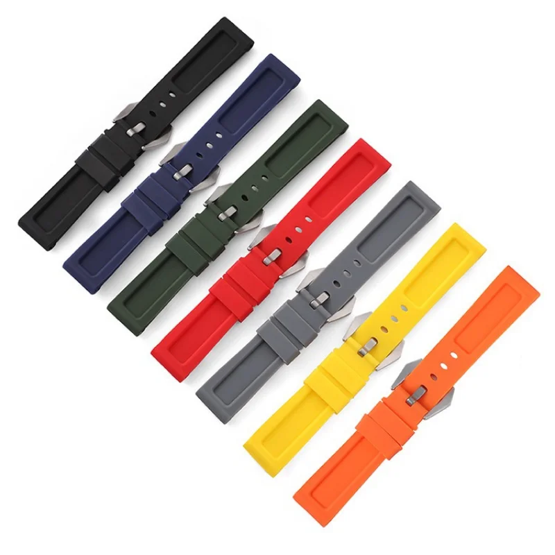 

22mm 24mm Rubber Watchband Fit For Panerai Strap For PAM111/441 Watch Band Buckle Tools
