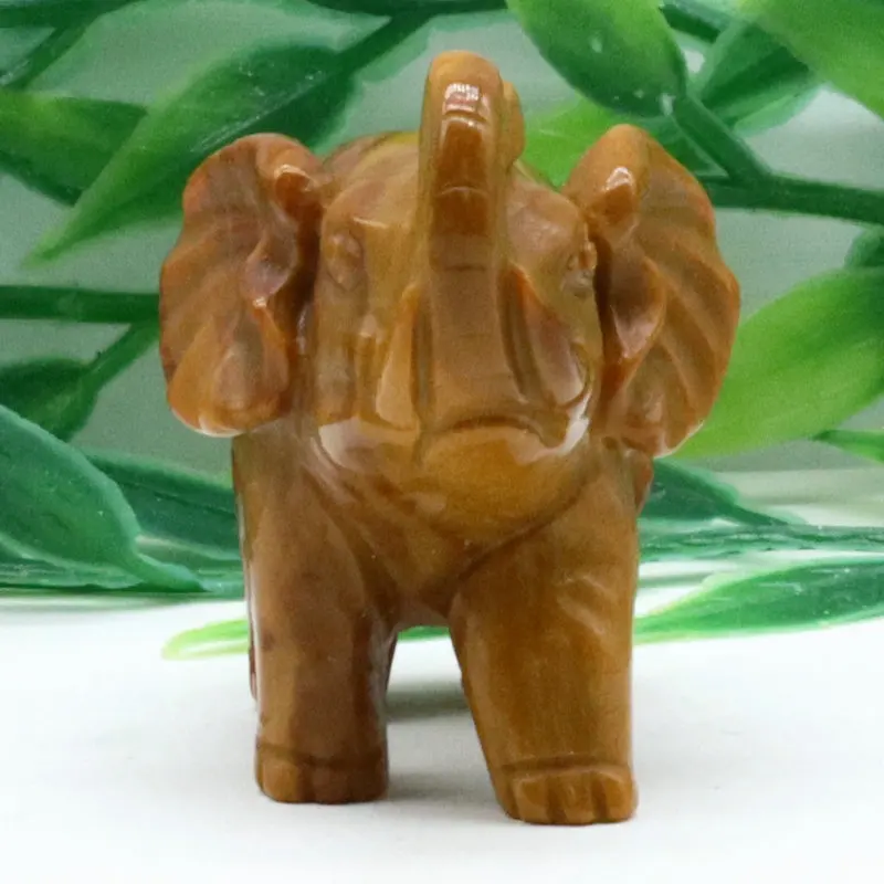 

2.1inch 46g Natural Ocean Jasper Elephant Statue Crystal Carved Reiki Healing Quartz Animal Figurine Crafts Home Decor