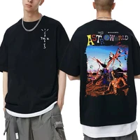 rapper travis scott astroworld portrait graphic print tshirt cactus jack hip hop tees men women fashion vintage t shirt mens top