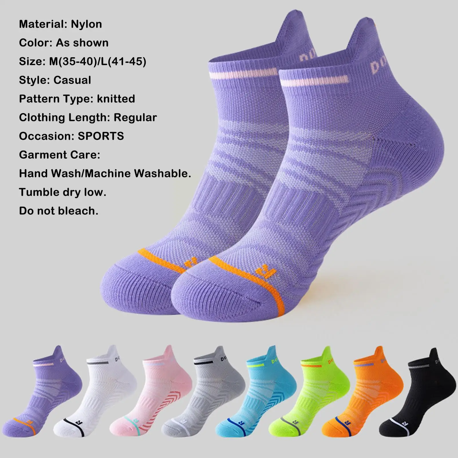 

Новинка, спортивные носки до щиколотки для мужчин и женщин, Нейлоновые цветные Дышащие носки для бега, баскетбола, футбола, поездок, велосип...