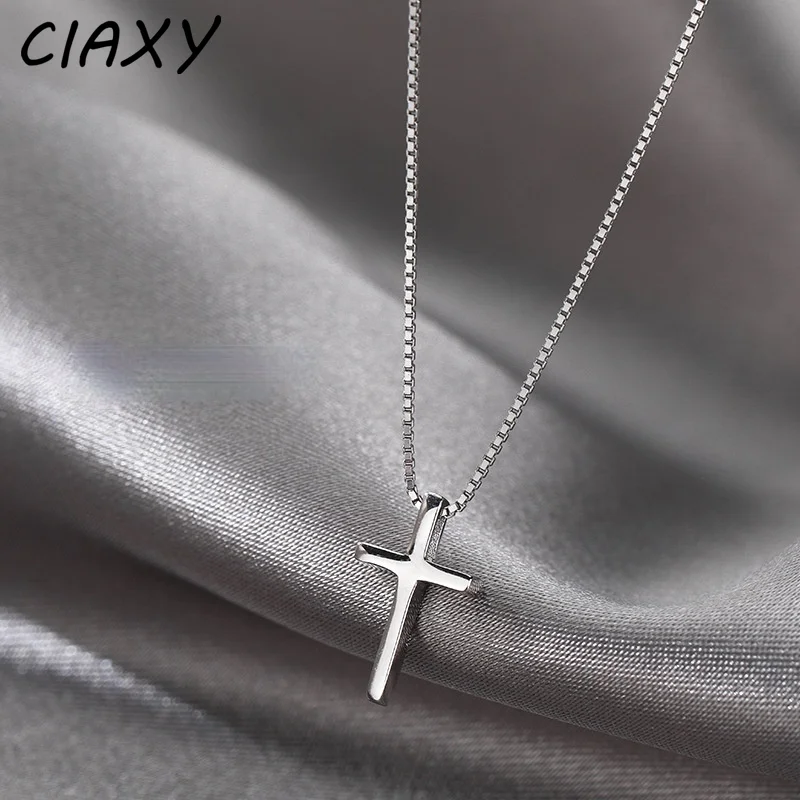 Женское ожерелье с подвеской-крестом CIAXY 925 темпераментная цепочка до ключиц