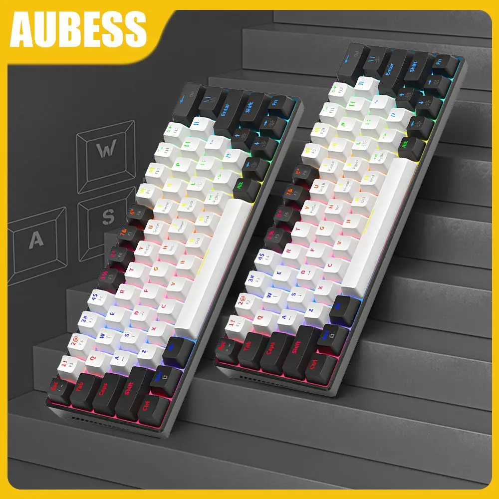 

5v Competition Mechanical Keyboard Plug And Play Rgb Game Keyboard Back Color Light 63 Keys Office Accessories Usb Keyboard