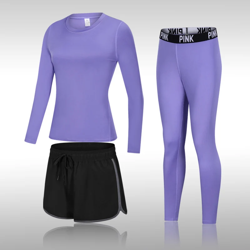 

Women Running Set Gym Legging Thermal Underwear Sportswear Compression Fitness Quick-Drying Tights Track Suit Yoga Workout Sets