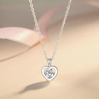 fashion romantic heart pendant necklace for women high quality aaa round zircon charm bridal wedding necklaces anniversary gift