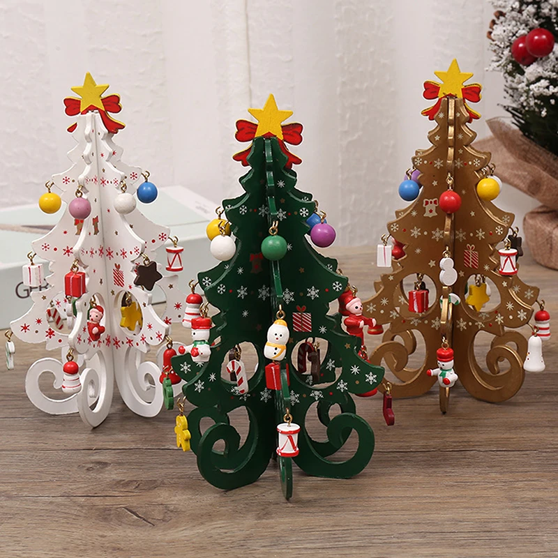 

Christmas Tree Children Handmade DIY Stereo Wooden Christmas Tree Scene Layout Christmas Decoration Ornaments
