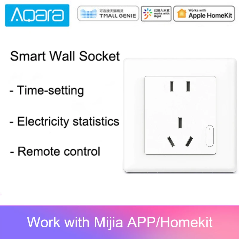 

Aqara Smart Wall Socket ZigBee Wireless Wall Outlet Mijia Wall Socket Switch Work For Mijia Smart Home Mihome APP