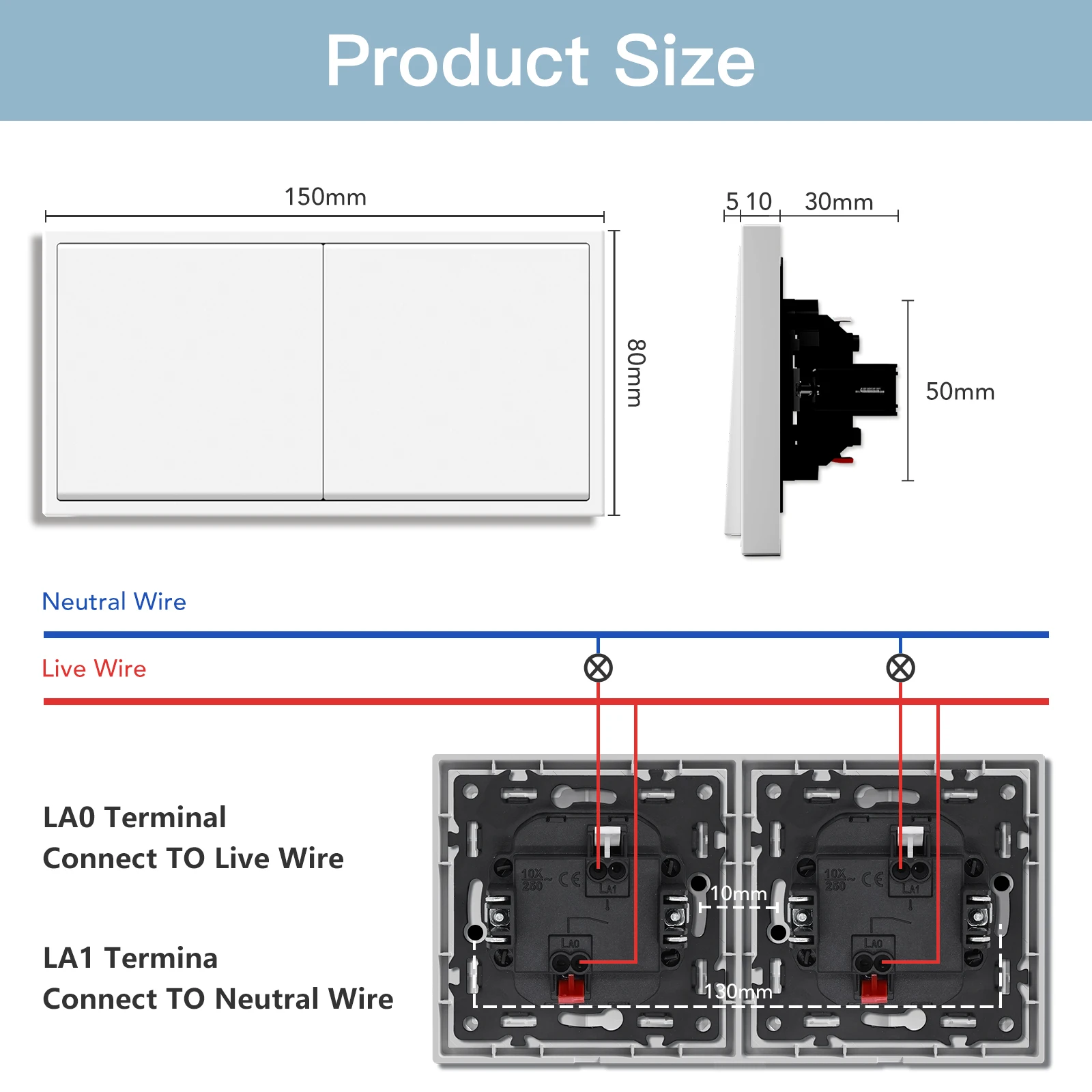 Механические кнопочные переключатели BSEED 1/2Gang 1-позиционный настенный