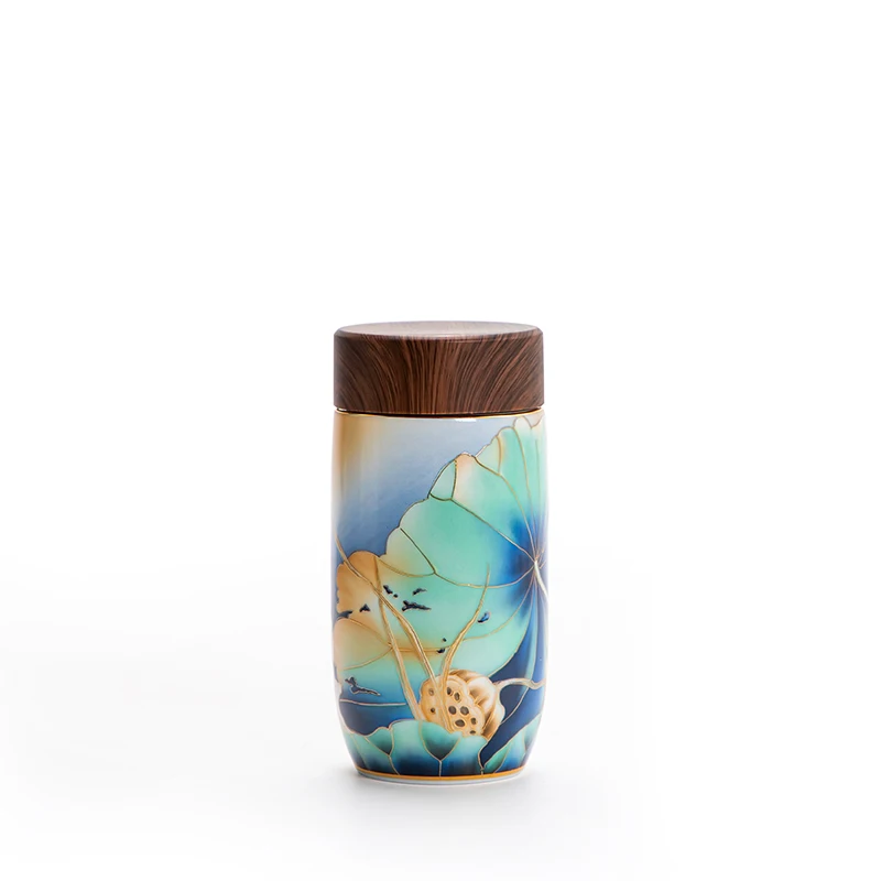

Ceramic Porcelain Water Bottle With Stainless Steel Infuser Gift Mother's Day Present