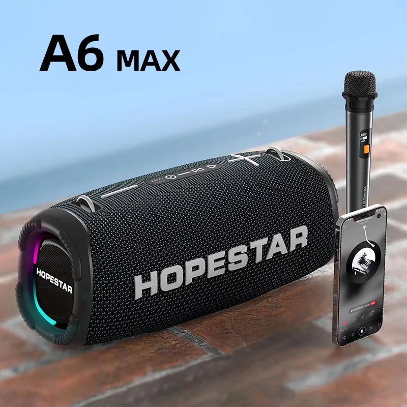 

A6 MAX 80W High-Power Wireless Bluetooth Speaker Outdoor Portable Subwoofer Karaoke Home Theater System 12000mAh Battery Boombox