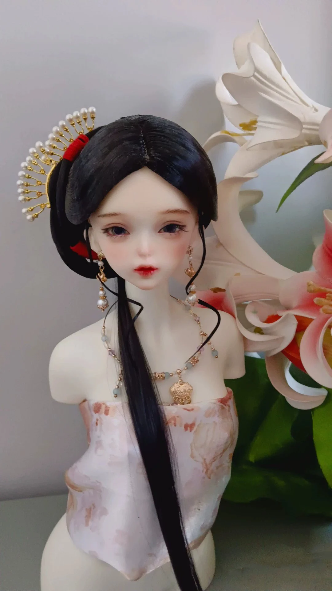 1/4 1/3 старинный костюм BJD парик китайская Фея ханьфу длинные волосы Ретро парики