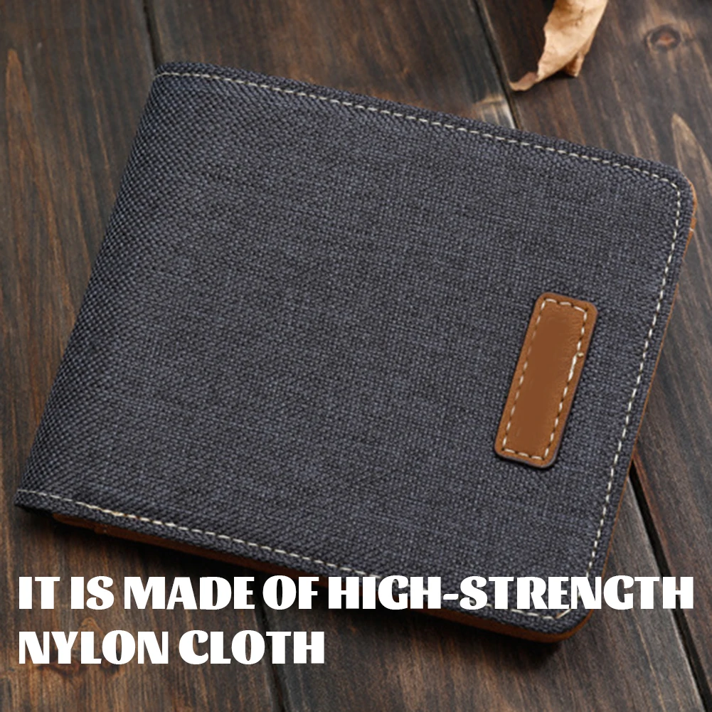 

Men Horizontal Slim Card Horder Large Capacity Design For Business Trip Casual Retro Canvas Wallet llavero Inteligente محفظة