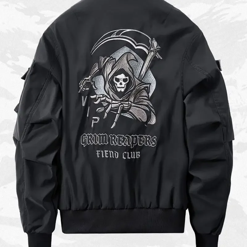 Куртка-бомбер мужская в стиле панк функциональное пальто на молнии рабочая