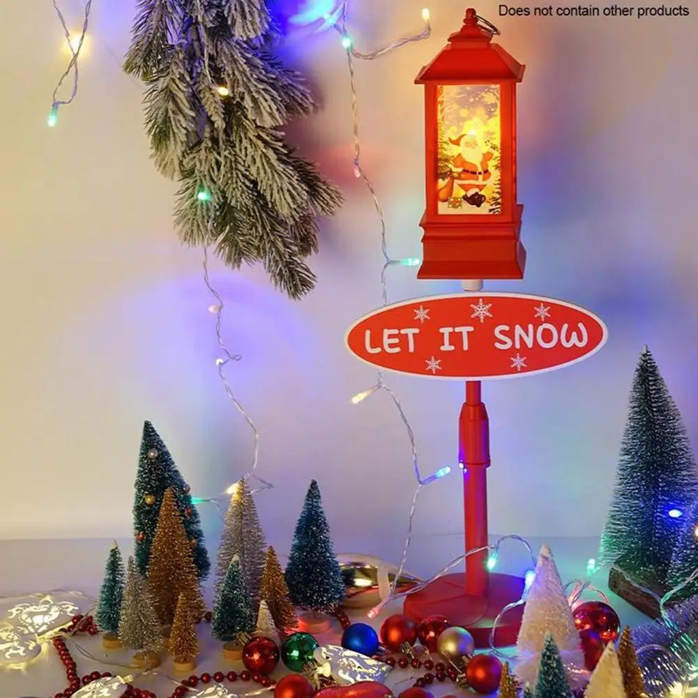 

50cm LED Santa Christmas Street Lamp Let It Snow Street Light Decoration Ornament Home Accessories 2024 Indoor Lighting