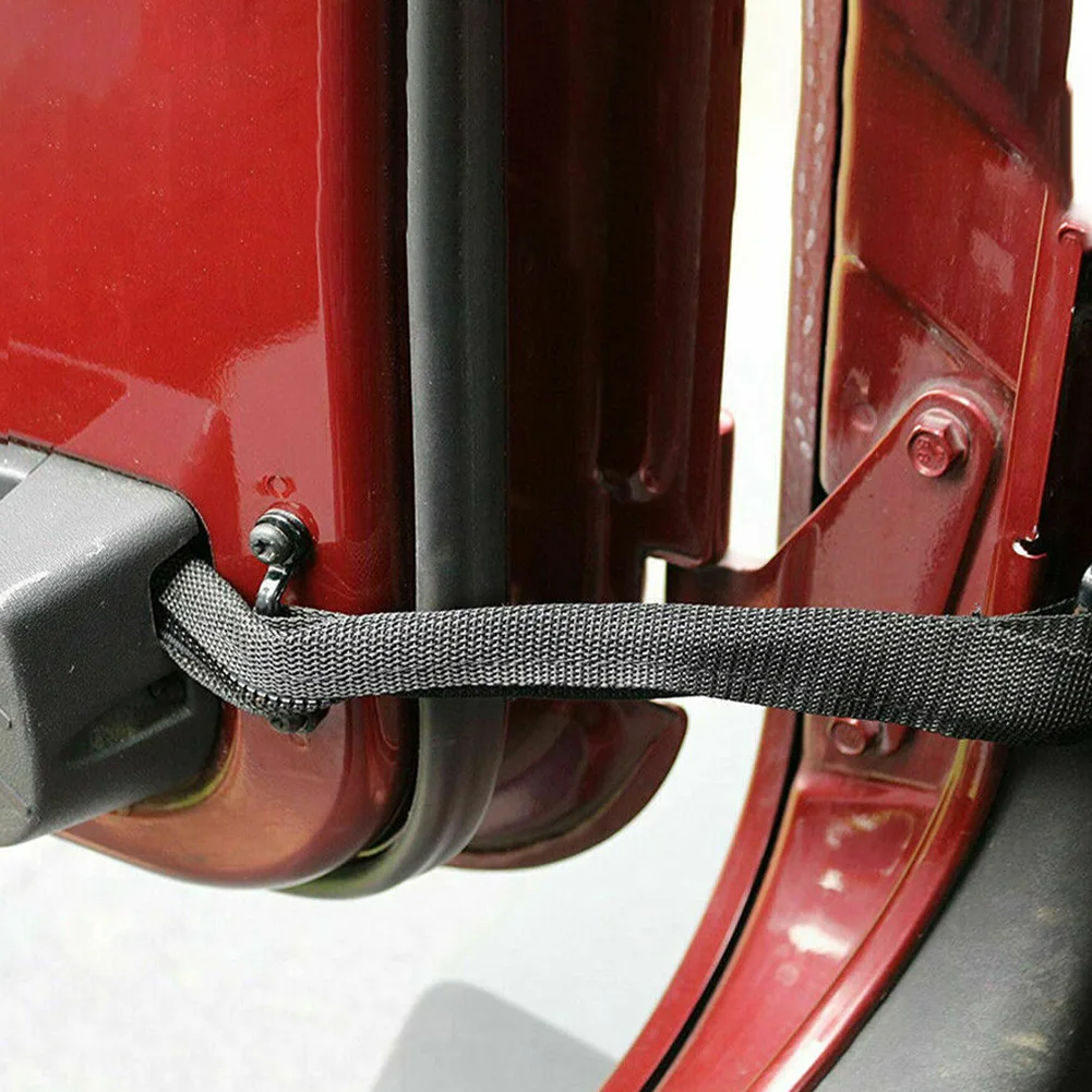 Черные Ремни ограничения двери 2 шт. защитный жгут проводов для Jeep Wrangler JK 2007-17