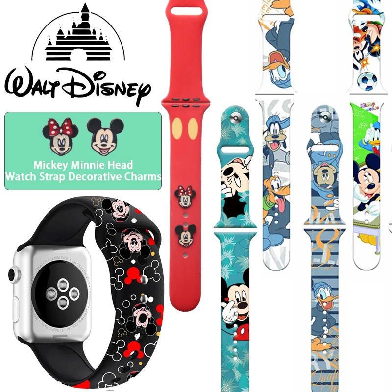 

Disney Mickey Minnie Silicone Strap For Apple Watch Band 41mm 45mm 44mm 42mm 40mm 38mm Bracelet For iWatch SE 8 7 6 5 4 3 2 1