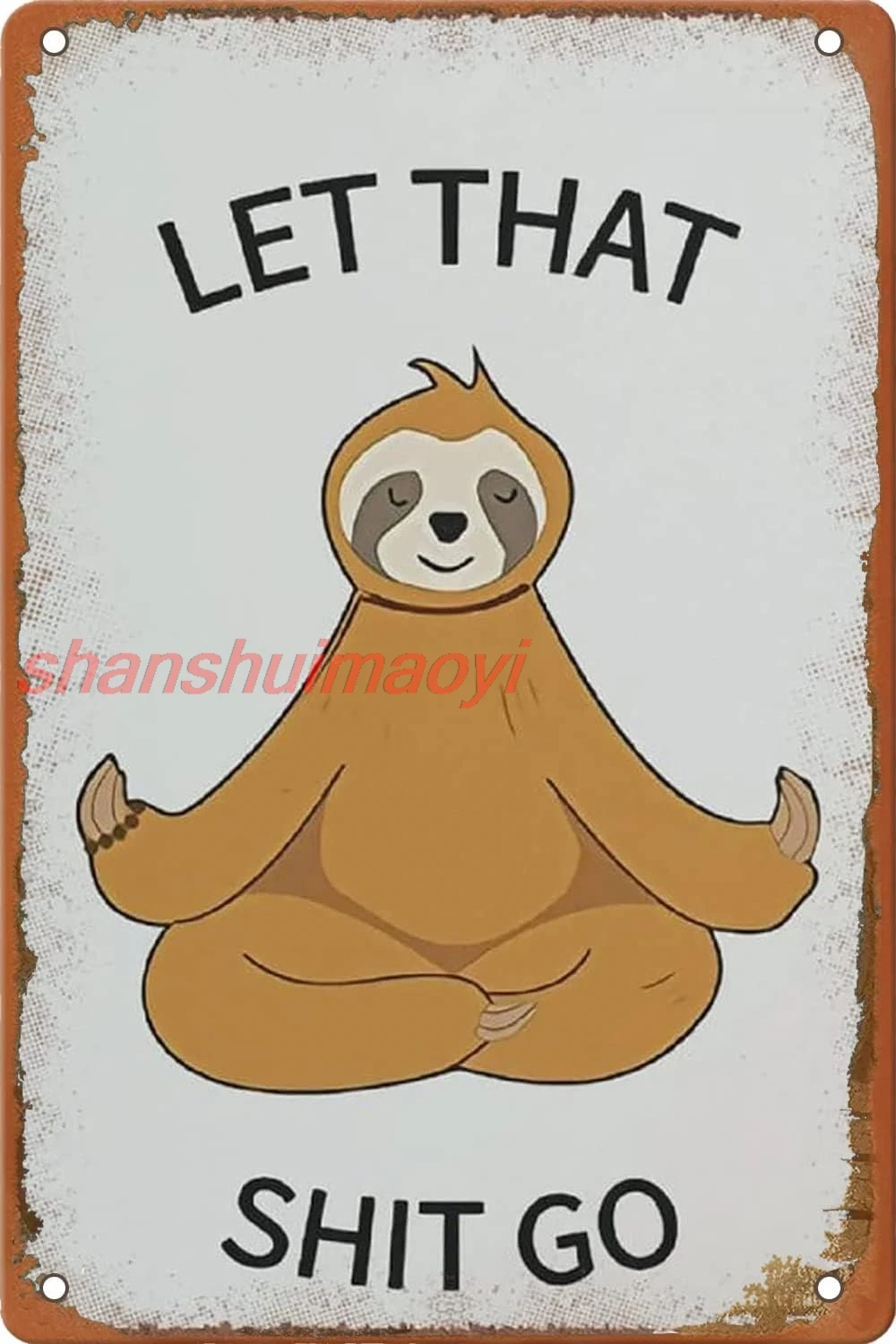 Металлическая вывеска &quotЛенивец Йога&quot