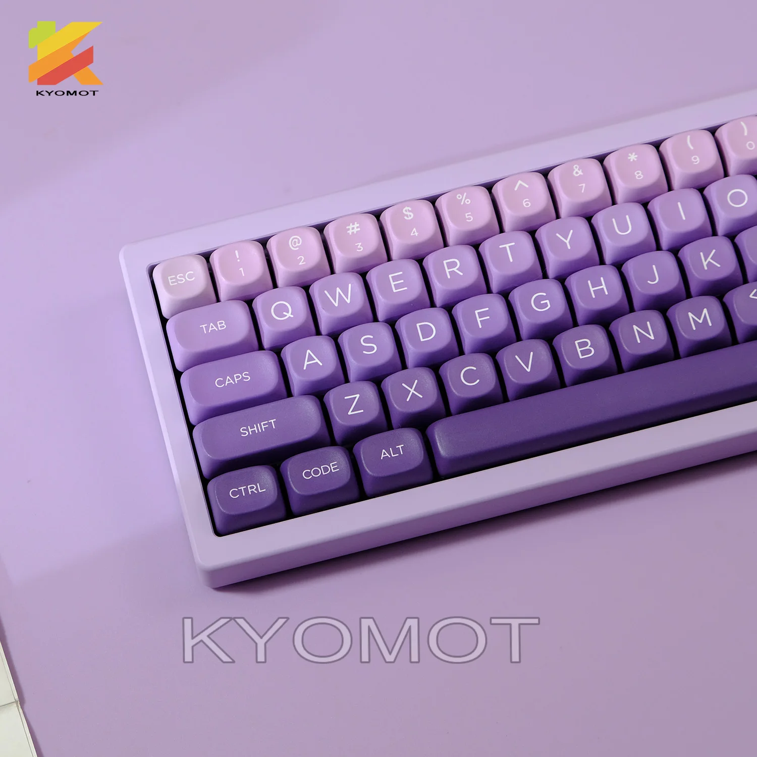 Фото KYOMOT 125-клавиш Sky Star Фиолетовый колпачок MOA Profile PBT Dye Sub Gradient колпачки для клавиш MX Switches DIY Механическая клавиатура Подарок для мальчика №2