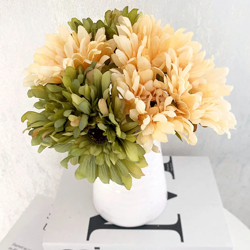 

Gerbera Sunflower Artificial Flower Home Soft Decoration Restaurant Desktop Display Wedding Hand Held Flower Vase Arrangement