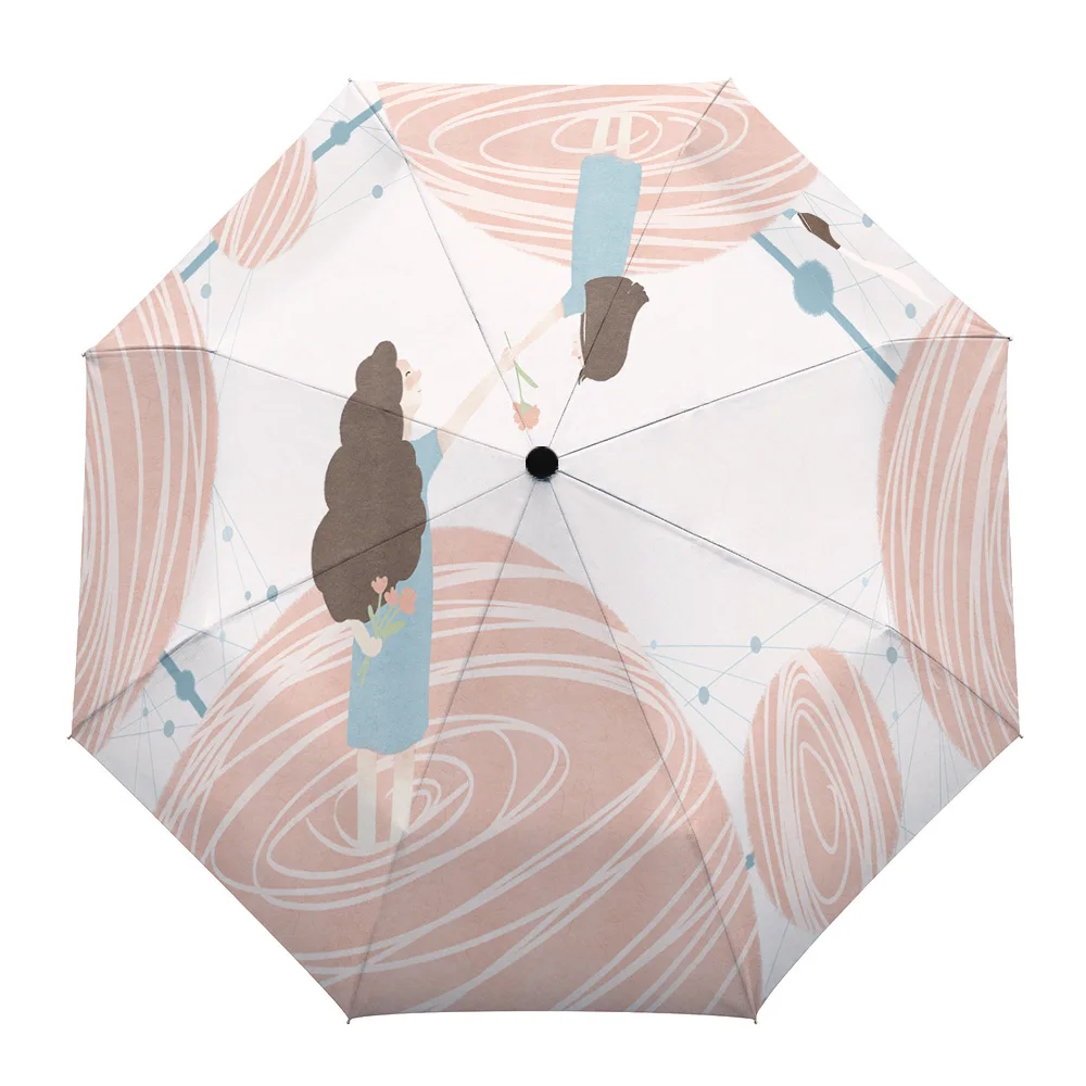 

Mother'S Day Planet Fresh Summer Umbrella for Outdoor Fully-automatic Eight Strands Umbrellas for Adults Printed Umbrella