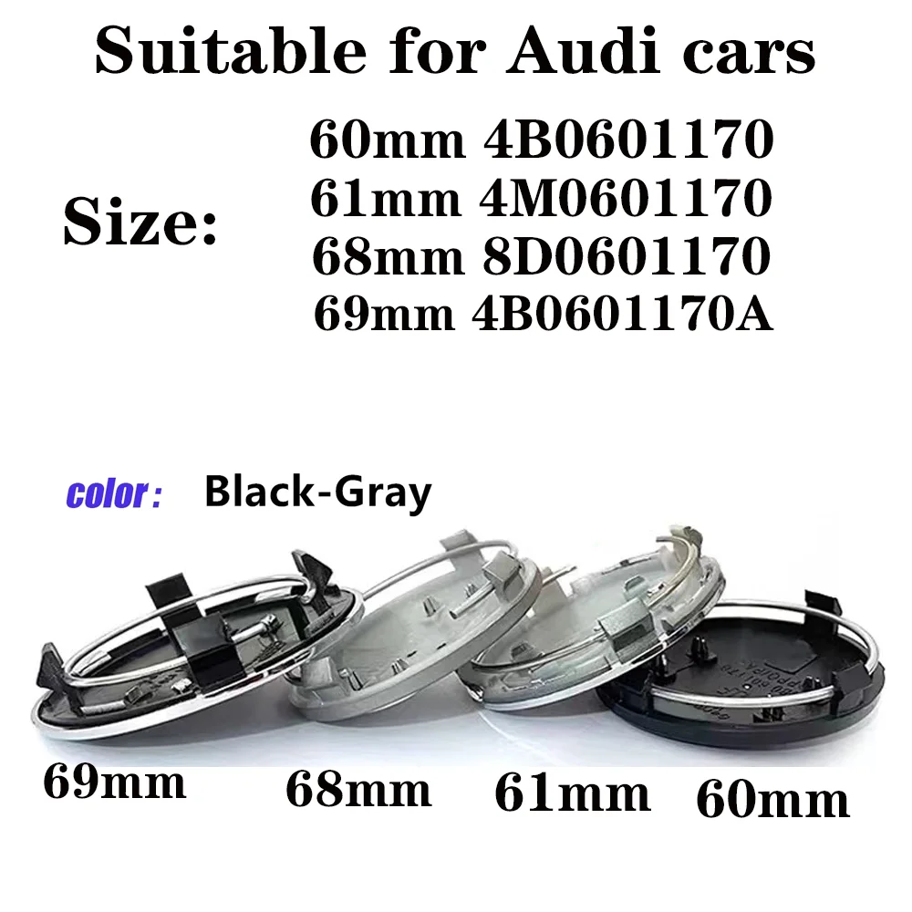 

4 шт. 60мм/61мм/69мм/68мм декоративные колпачки для центра диска колеса, замена для VOLVO/Audi A3 A4 A5 A6 A7 A8 S4 S6 4B0601170 8D0601170