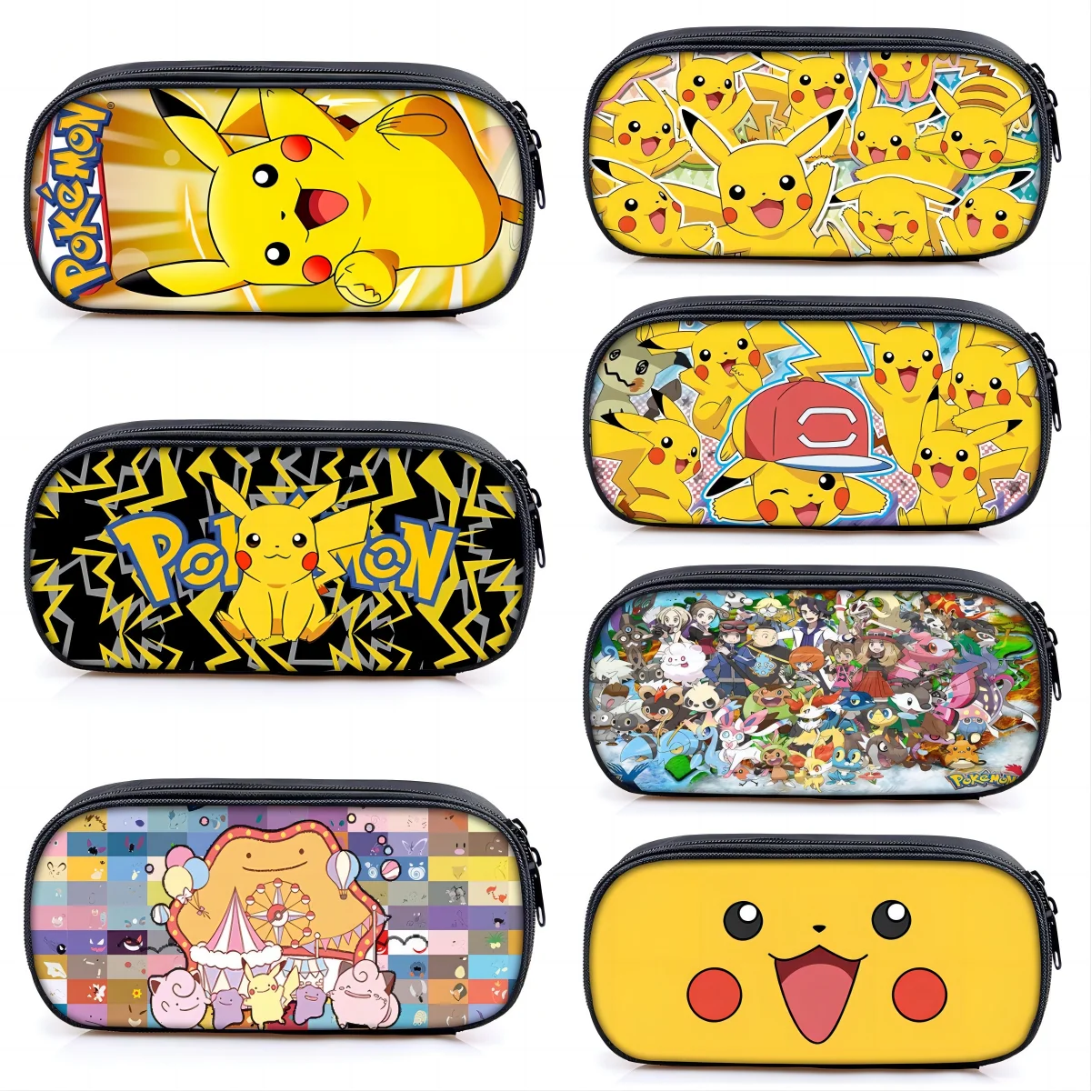 

Pokemon Pencill Case Anime Pikachu Stationery Box Student Boy and Girl Black Pen Bag Pencil Bag School Supplies Children's Gifts