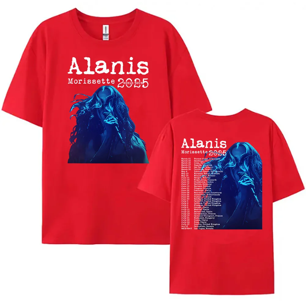 Фото Футболка Alanis Morissette 2025 World Tour с коротким рукавом и круглым вырезом, женские/мужские футболки, уличная одежда в стиле хип-хоп, футболки унисекс, хлопковые мягкие топы №2
