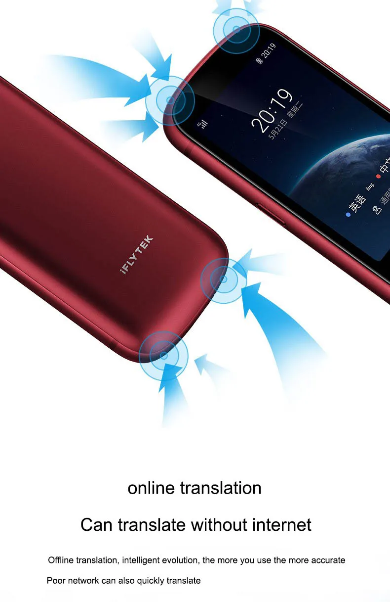 iFLYTEK 3.0 Smart AI Electronic Voice Language Offline Translator Easytrans 900 Instant Translate Pocket Portable for Travel images - 6