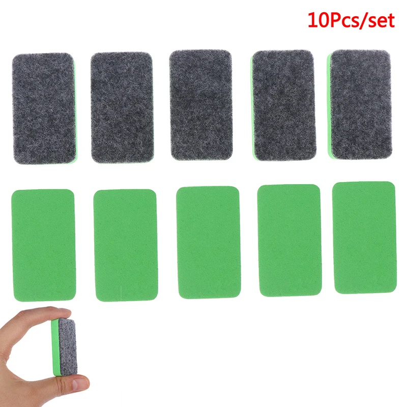 

10Pcs/set Mini Whiteboard Dry Eraser Magnetic Whiteboard Eraser Marker Cleaner Chalk Blackboard Wipe School Office Supplie