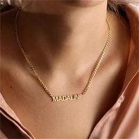 personalized custom name letter women necklaces stainless steel pendant men cuban chain necklaces jewelry gifts colares feminino