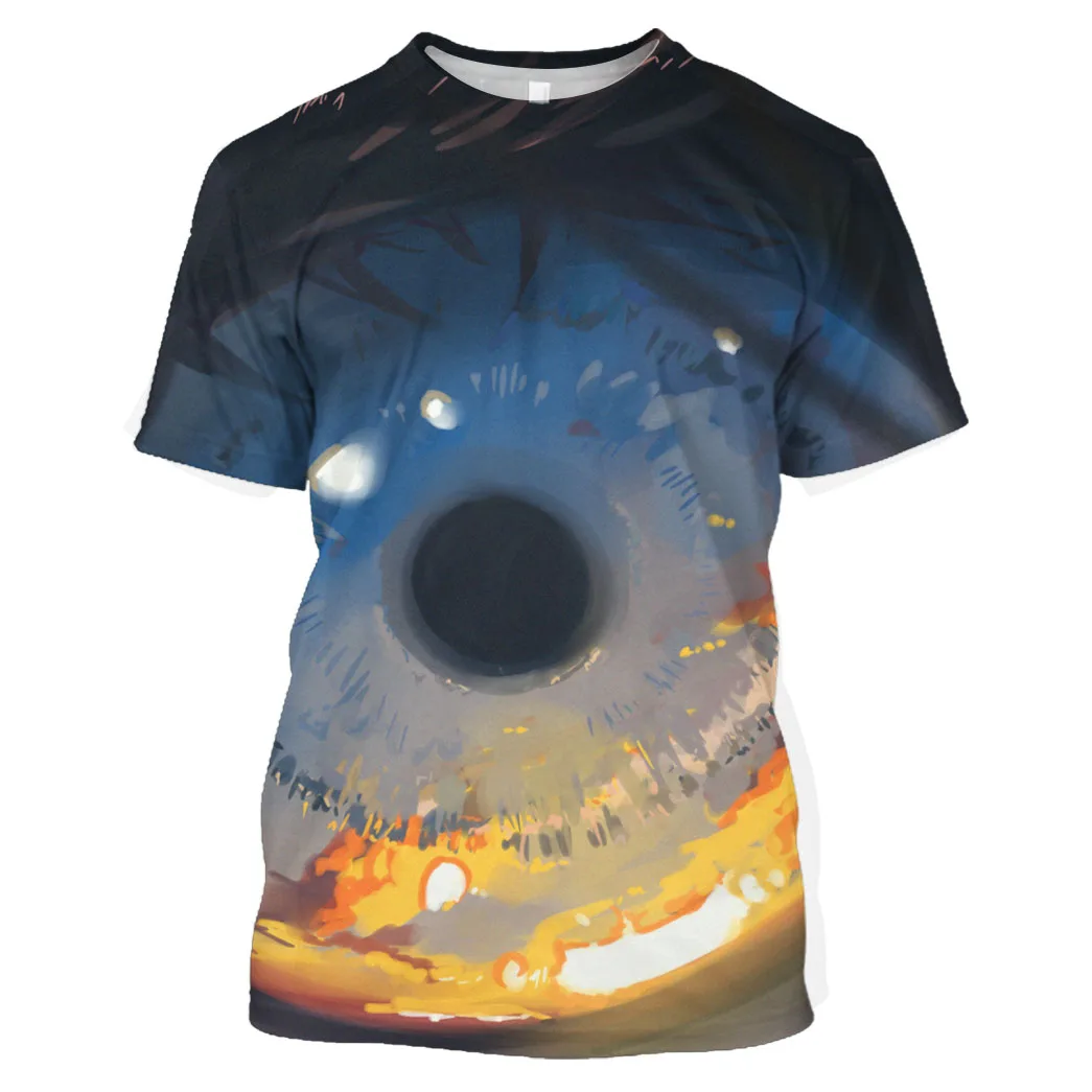 

Футболка мужская оверсайз с круглым вырезом, удобная Тонкая Повседневная рубашка с короткими рукавами и мультяшным 3D-принтом, с рисунком гл...