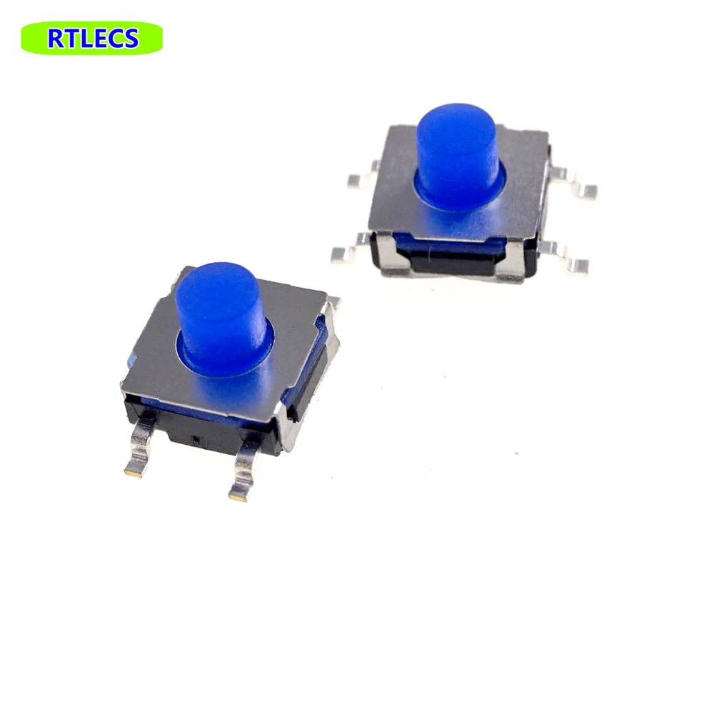 

50 pcs IP67 washable Tactile Switch 6.2x6.2 mm Tact Soft Feeling Silicone Button SMD Normally Open SPST Waterproof Momentary