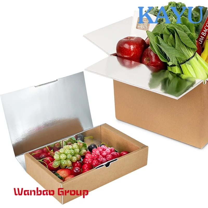 Custom Thermo Chill Double Insulated Carton Small Mailing Box For Fresh Fruit Shipping Delivery Box For Frozen Seafood Wine
