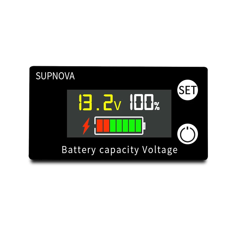 

DC Battery Voltmeter DC 8V-100V Capacity Indicator Power Meter Lithium LiFePO4 lead-acid cell 12V 24V 48V for 6133A LCD Battery