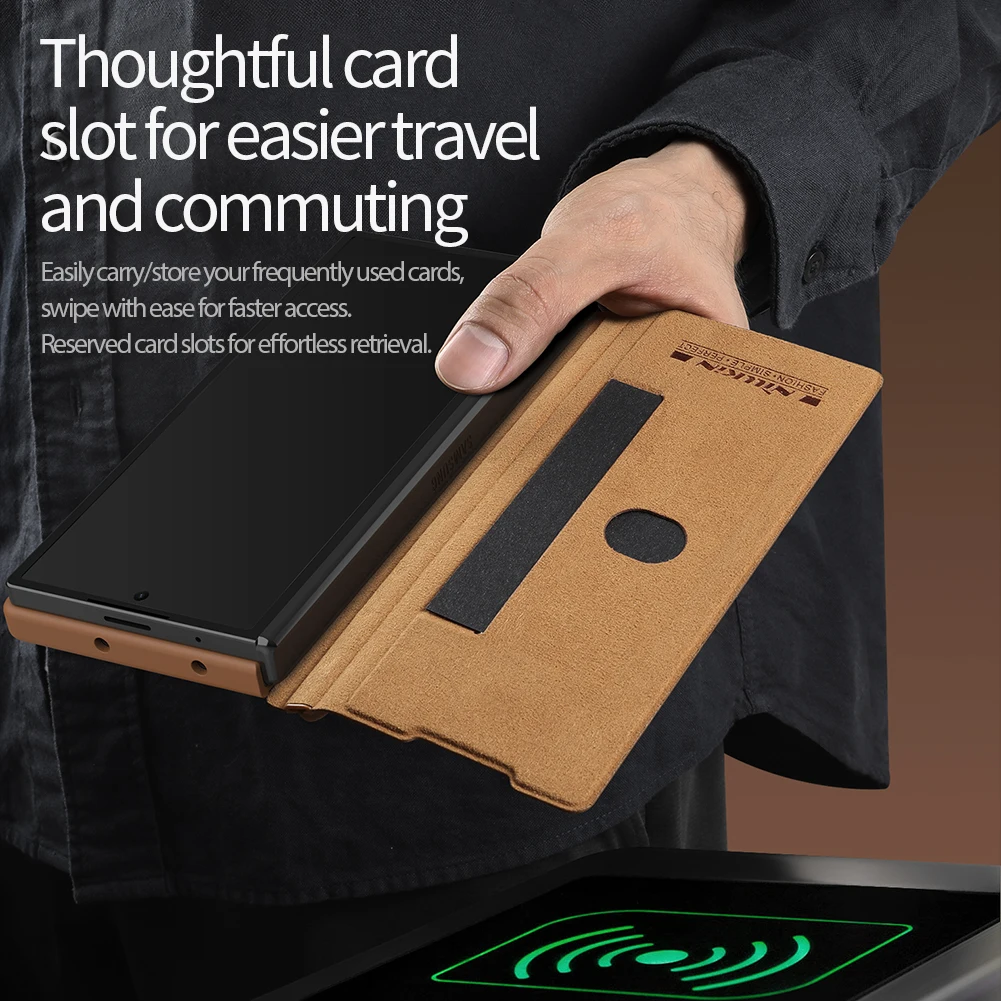 Чехол NILLKIN для Samsung Galaxy Z Fold роскошный кожаный чехол с S-образным слотом 6