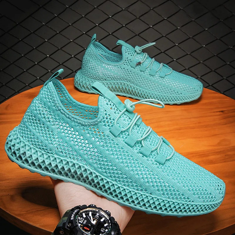 

Men's Casual Shoes Spring Mesh Breathable Shoes Men Simple Outdoor Running Shoes Hollow Solid Color Fashion Sneakers Men Loafers