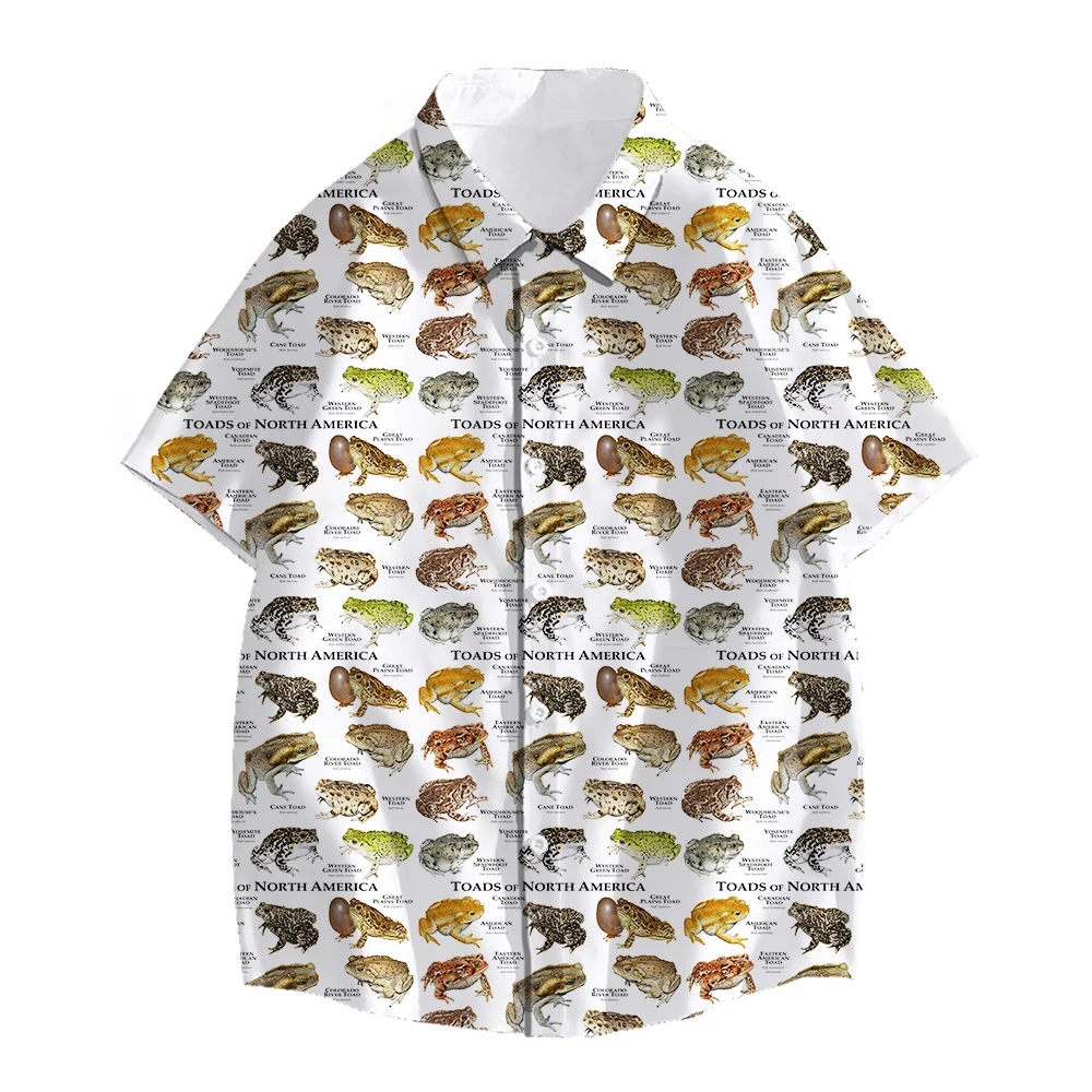 SONSPEE Anime Fashion Men's Shirt 3D All Over Printed Amphibian Golden Toad Hawaiian Shirt Summer Casual Beach Short Sleeve Top