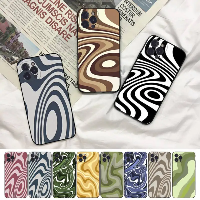 

Liquid Swirl Abstract Pattern Phone Case For iPhone 8 7 6 6S Plus X SE 2020 XR XS 14 11 12 13 Mini Pro Max Mobile Case