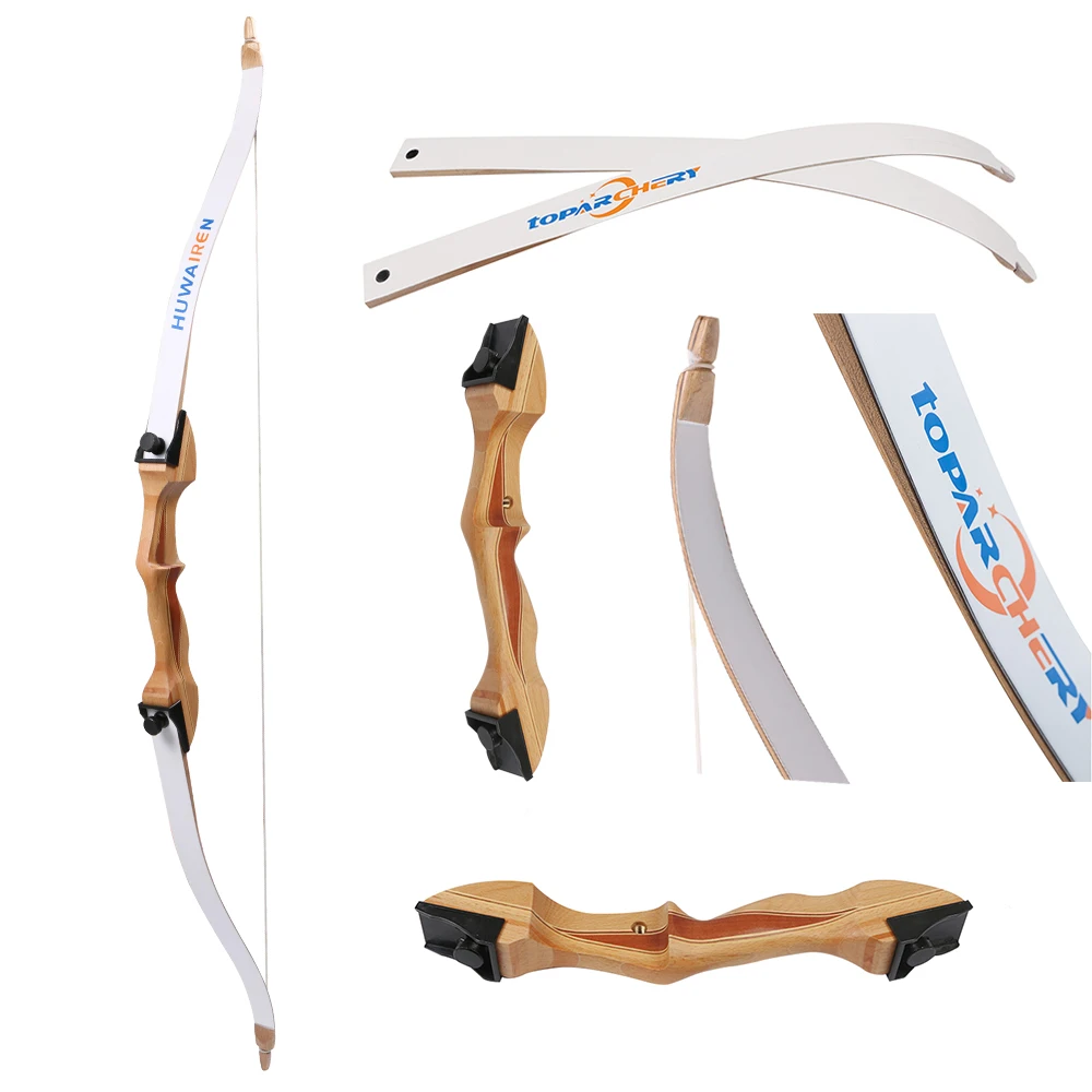 Huntingdoor 24-38lbs 62inch Recurve Bow White Take Down Long Practice Archery Hunting Shooting for Beginner and Women Adult - купить по