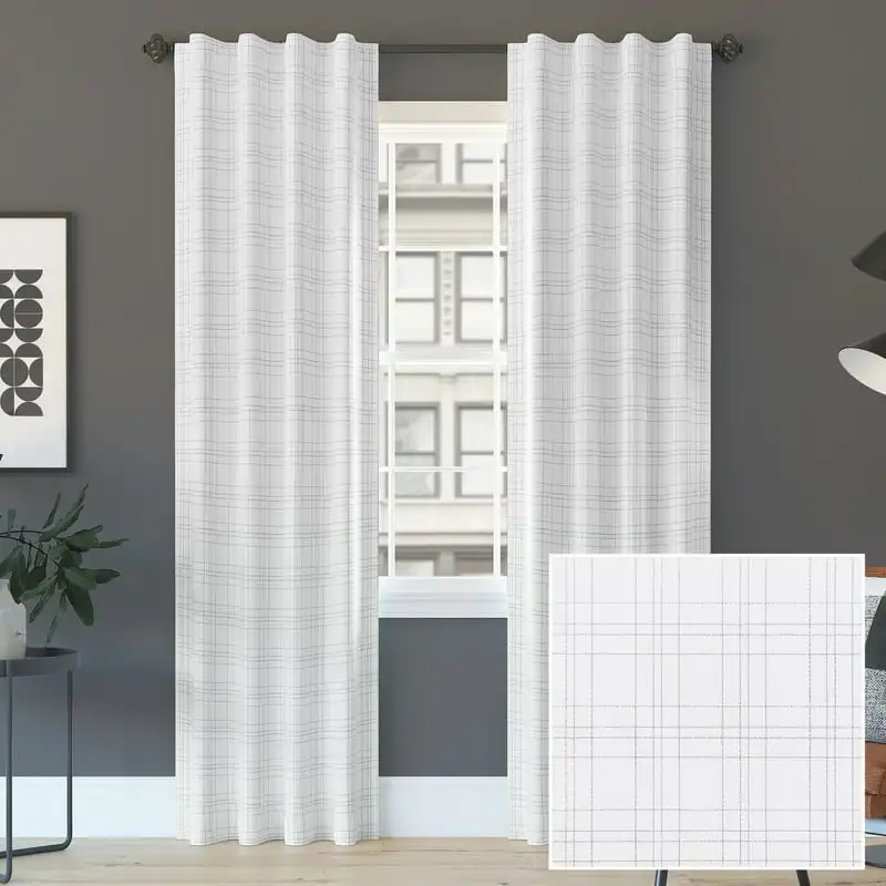 

100% Blackout Woven Thermal Back Tab Curtain Panel, 40 Curtain blackout Window blackout Curtains for bedroom Curtains blackout