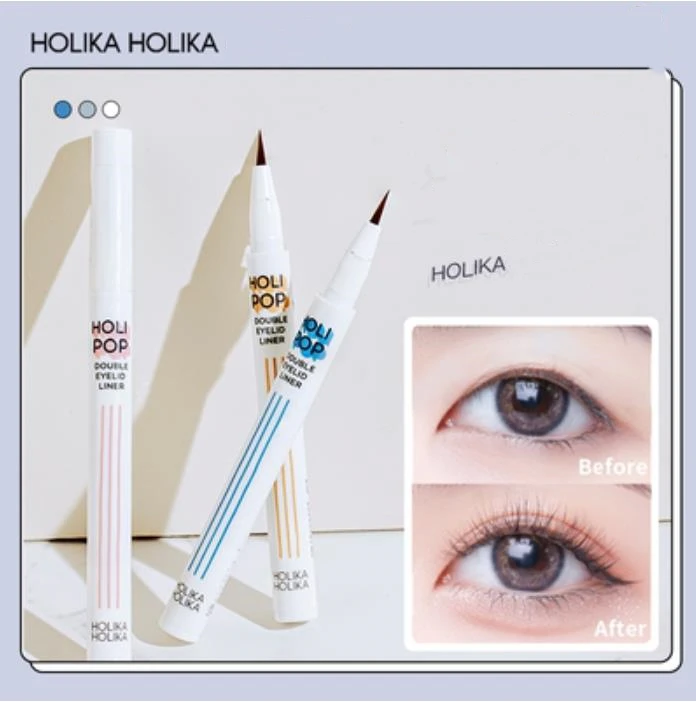 Фото Жидкая подводка для глаз Holika Aegyo-sal, подводка для глаз с двойными веками коричневого цвета, косметика для женского макияжа №1